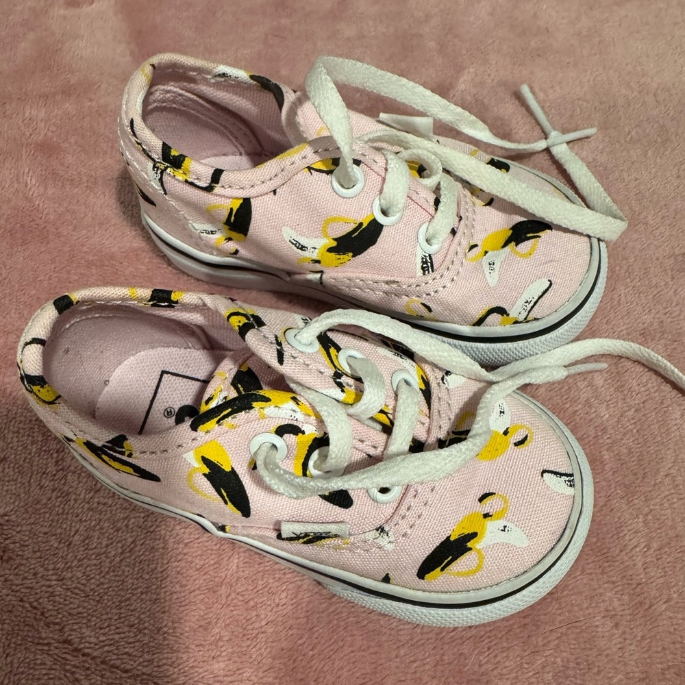 Vans Pink and Yellow Kids Sneakers